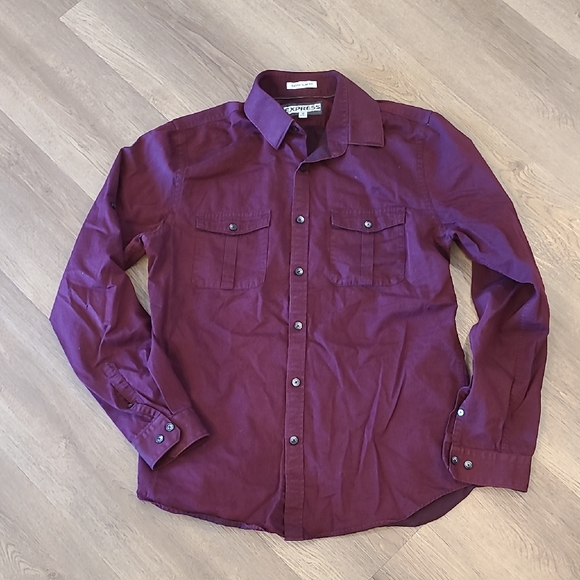 Express Men's Medium Burgundy Shirt - Picture 1 of 3